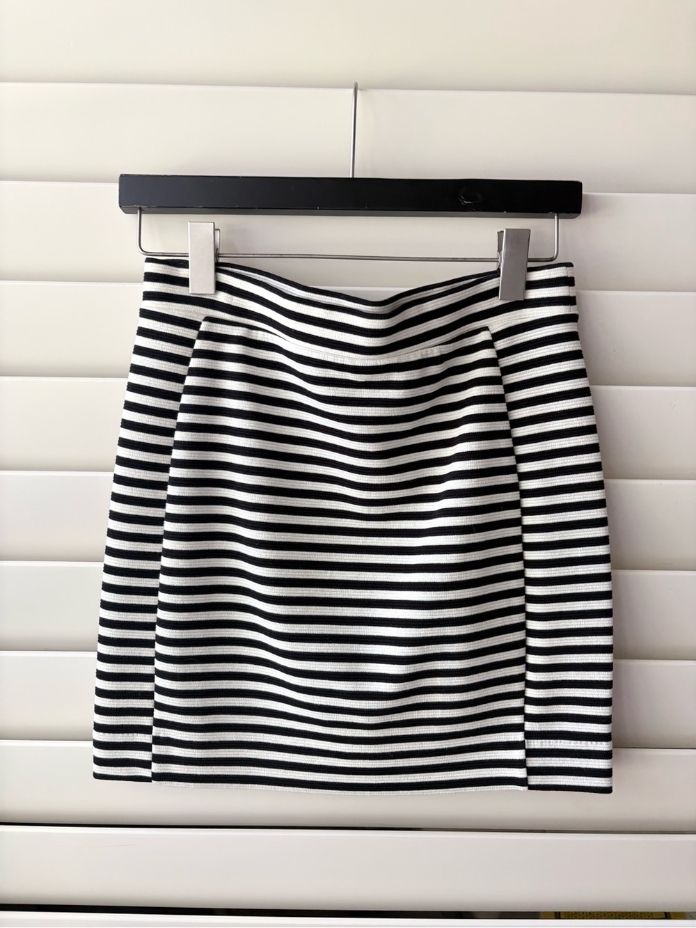 Madewell Black & White Striped Knit Mini Skirt
